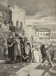 Marriage of Ugo and Marozia, wedding procession in presence of pope