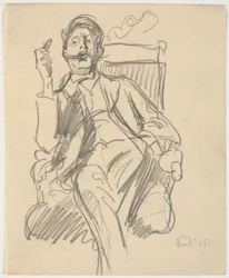 Art Historian Carl V. Petersen, Sitting, with Cigar