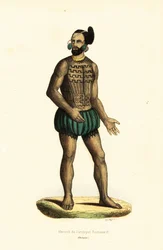 Native Man of Tikei Island, Tuamotu Group, French Polynesia