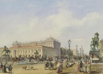 The Anichkov Bridge in Saint Petersburg, 1847