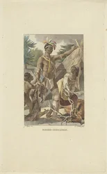 Iroquois family in front of tipi (North Indians)
