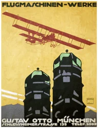 Flugmaschinen - Werke, Poster. 1912
