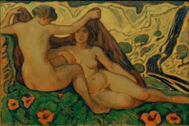 Two Nudes in Italian Landscape
