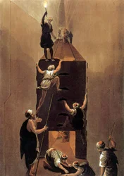 View of the Passage in the Great Pyramid in Egypt