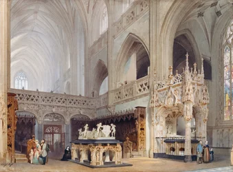 Interior of Brou Church in Bourg-en-Bresse