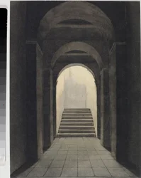 Perspective of corridor at the Capuchins Convent, in Genoa