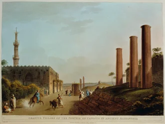 Granite columns from the ancient portico in Alexandria