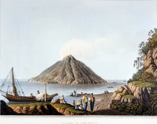 Island of Stromboli - in “Views in the Ottoman Dominions, in Europe, in Asia, and some of the Mediterranean islands”, by Luigi Mayer, London