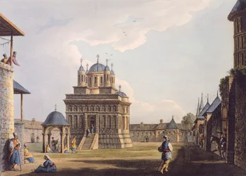 Santa Maria Convent, Greece, 19th Century (engraving)