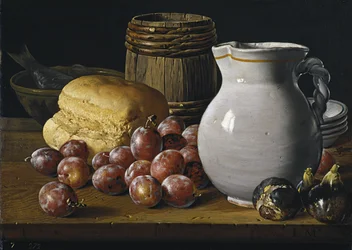 Still life with plums, figs, bread and jug, Second Half of the 18th century