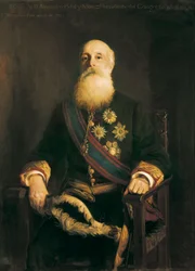Portrait of Alejandro Pidal y Mon (1846-1913) Spanish politician member of the Catholic Union group. Painting by Luis Menendez Pidal (1861-1932)