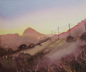 Warm Mountain Sunset