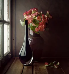 Pink Flowers Window Light