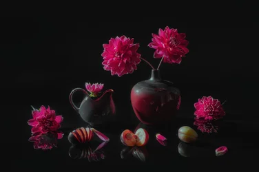 Moody Dahlias and Plums