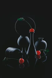 Red Cherries Dark Still Life