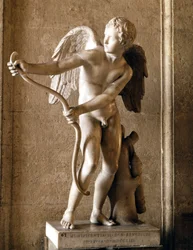Eros (Cupid) with the Bow (1753), replica of the Eros of Thespiae by Lysippos. Capitoline Museum, Rome.