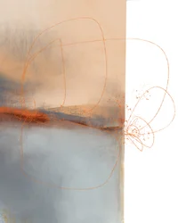 Peach Grey Abstract Lines