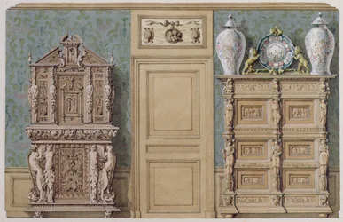 Furniture in the Dining Room at Rue Fortunee, House Bought by Balzac in 1847