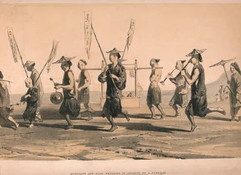 Musicians and Flag Bearers in Advance of a Funeral