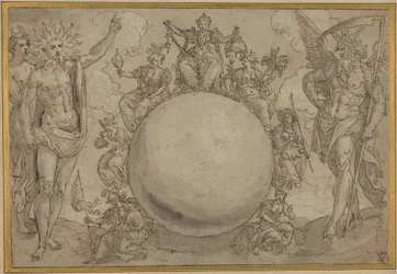 Apollo, Diana, and Time with the Cyclic Vicissitudes of Human Life, c.1561