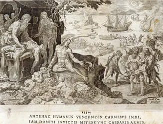 Battlefield in the New World in 1530, plate 6 from 