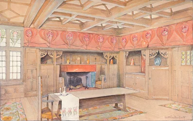 Scheme for the decoration of a dining-room, c1900