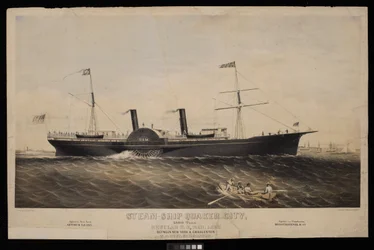 Steam Ship Quaker City... Regular U.S. Mail Line between New York & Charleston W H West, Commander