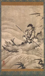 The Chinese Explorer Zhang Qian on a Raft