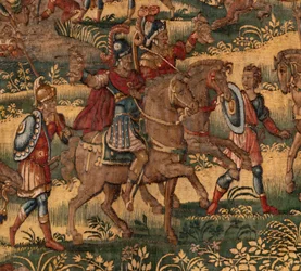 Diocesan Museum. Flemish tapestry. Brussels. Atelier François Geubels. Series Story of Gideon. The defeat of the Midianites. Silk and wool. Bequest of Bishop Vicente Roca de la Serna. Baroque. 1534-1571, in the