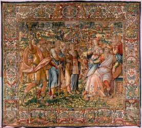 Diocesan Museum. Flemish Tapestry. Brussels. Atelier François Geubels. Series Story of Gideon. Joash is Informed that Gideon has Destroyed the Altar of Baal