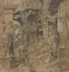 The Adoration of the Shepherds (verso: Sketches)
