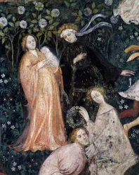 Aristocrats in countryside, detail from Month of May, Cycle of Months