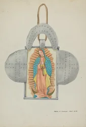 Hand Drawn Guadalupe in Tin Form