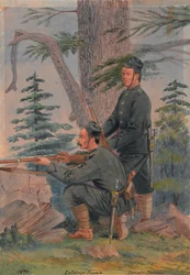 Lalsing Thapa and Jangir Thapa of the 5th Goorkha Regiment