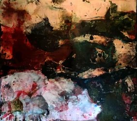 Deep Red Abstract Flow