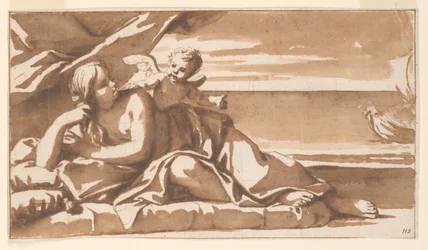 Study for an Overdoor Painting, Ariadne Viewing the Approach of Bacchus