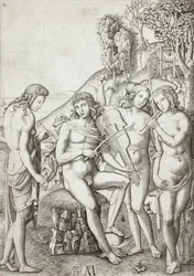 Apollo Teaching Music to the Graces