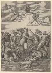 Galatea Standing in a Water-Chariot Pulled by Two Dolphins