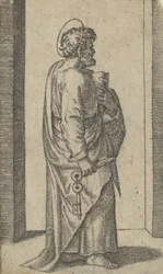 Saint Peter, keys in right hand, book in left, facing right, from the series 