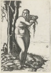 Venus Standing on the Shore and Wringing Water from Her Hair
