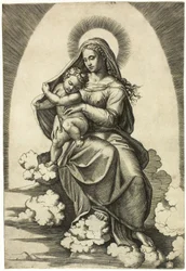 Virgin and Child Seated on Clouds