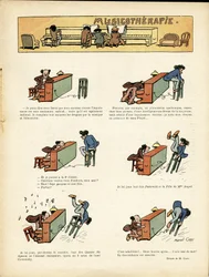 Illustration by Marcel Capy (1865-1941) in Le Rire, 30/03/12 - Musicotherapy - Music, Piano