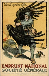War 1914-1918, Advertising poster of the Societe Generale "National Borrowing"