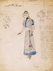 Margherita, Sketch of Costume for Faust by Charles Gounod, Created by Multzer