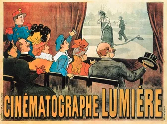 The Waterer Watered, poster advertising Cinematographe Lumiere, 1896