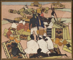 The carpet market in Mopti