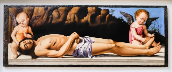 Dead Christ and Two Angels