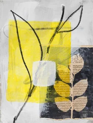 Collage with Calla and Leaves