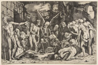 The Skeletons, a Group of Emaciated Men and Women Gathered Around a Skeleton