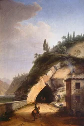 View of house and first gallery of Varenna in Bellano, by Marco Gozzi